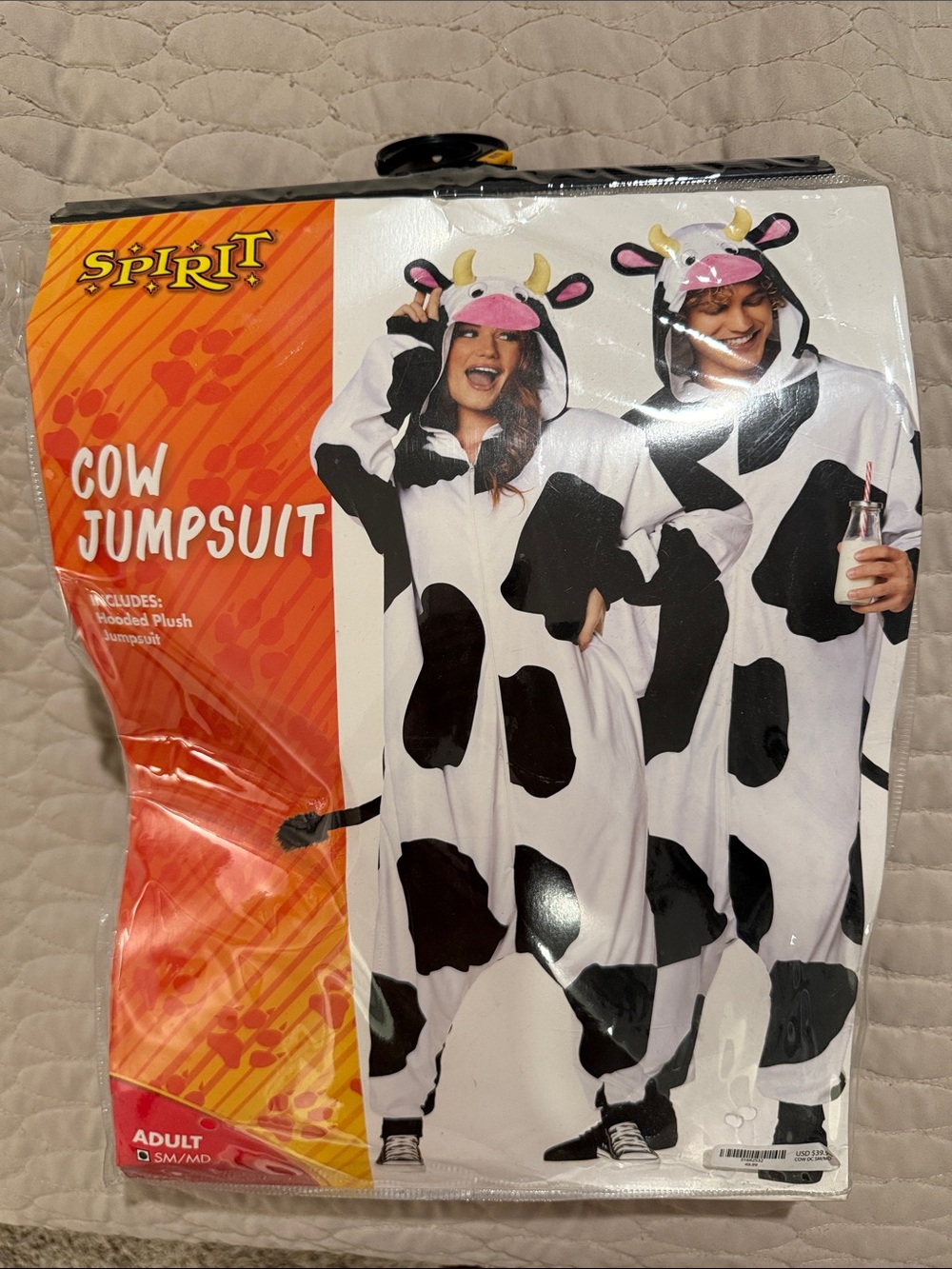 Cow Jumpsuit Costume - Adult White and Black Cow Onesie